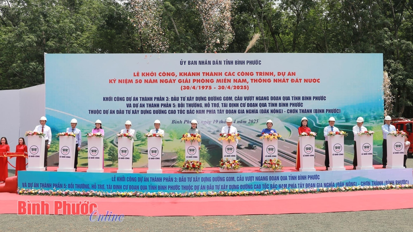 Bình Phước khởi công 2 dự án thành phần thuộc Dự án cao tốc Gia Nghĩa - Chơn Thành.